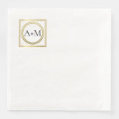 Elegante klassieke moderne bruiloft Monogram Servet (Voorkant)