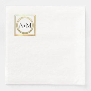 Elegante klassieke moderne bruiloft Monogram Servet