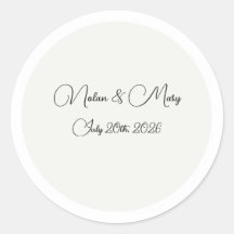 Elegante Klassieke Monogram Trouw Ronde Sticker