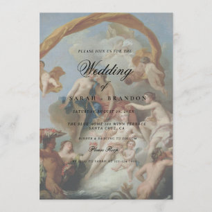 Elegante Klassieke Oude Schilderij Bruiloft Kaart