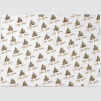 Elegante klassieke pastel groen gouden kerstboom tissuepapier