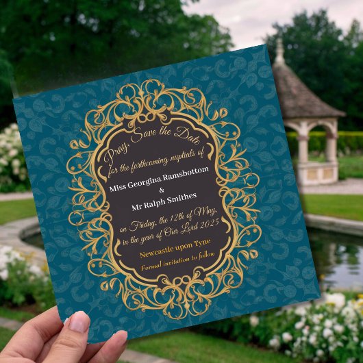 Elegante klassieke regent regencycore save the date