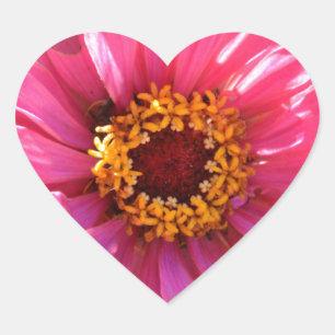 Elegante klassieke roze bloemen bloem moeder madel hart sticker