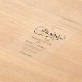 Elegante klassieke script bruiloft acryl uitnodigingen (Laagn)