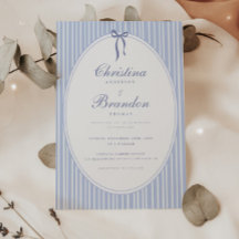 Elegante Klassieke Script Gestreepte Blauwe Strik