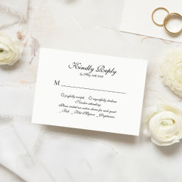 Elegante klassieke script monogram bruiloft RSVP