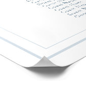 Elegante klassieke stoffige blauwe bruiloft zitgra poster (Hoek)