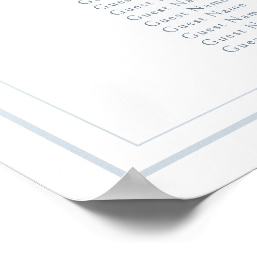 Elegante klassieke stoffige blauwe bruiloft zitgra poster (Hoek)