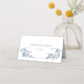 Elegante klassieke stoffige blauwe Franse bloem (Achterkant)