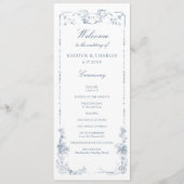 Elegante klassieke stoffige blauwe Franse bloem Programma (Voorkant)