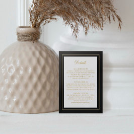 Elegante Klassieke Tijdloze Eenvoudige Gouden Zwar Informatiekaartje