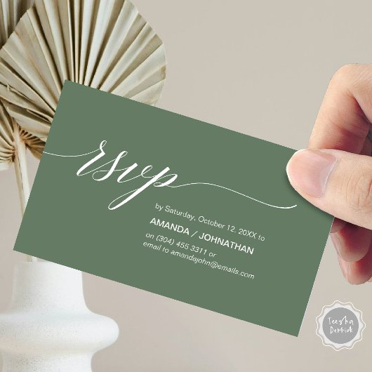 Elegante klassieke trouw-, feestuitnodiging RSVP Informatiekaartje