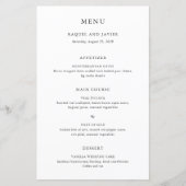 Elegante Klassieke Trouwmenu (Voorkant)