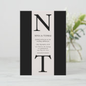Elegante Klassieke Vette Monogram Typografie Trouw Kaart (Staand voorkant)