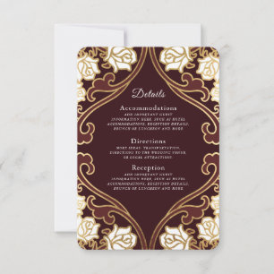 Elegante Klassieke Victoriaanse Trouwdetails RSVP Kaartje