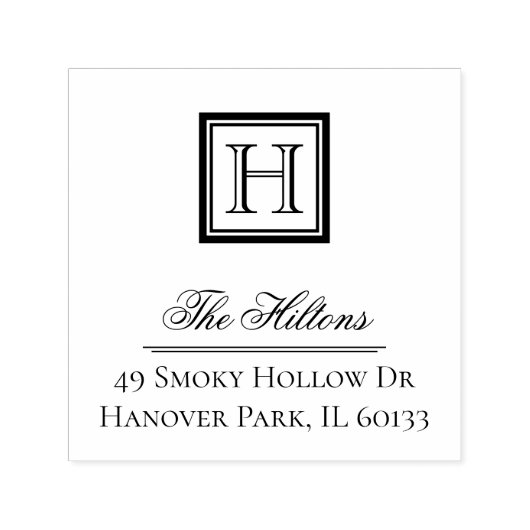 Elegante klassieke vierkante monogram stempel (Design)