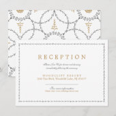 Elegante klassieke vintage bruiloft ontvangstkaart kaart (Voorkant / Achterkant)