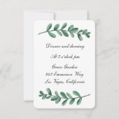 Elegante Klassieke Waterverf Groene Bladeren Ontva Aankondiging (Voorkant)