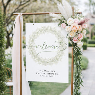 Elegante Klassieke Witte Bloem Bruiloft Feest Welk Poster