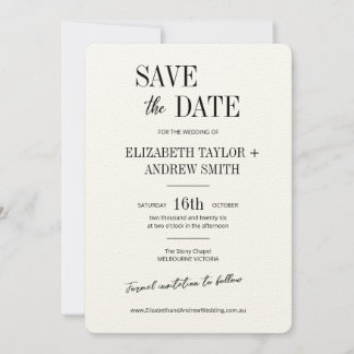Elegante klassieke zwart-wit bruiloft save the dat save the date