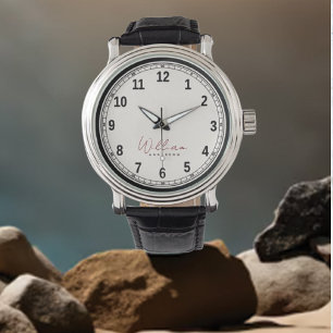 Elegante klassieke zwart-wit monogram horloge