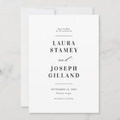 Elegante Klassieke Zwarte en Witte Bruiloft Save The Date (Voorkant)