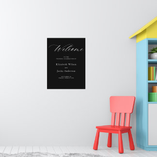 Elegante Klassieke Zwarte en Witte Kalligrafie Huw Poster