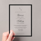 Elegante klassieke zwarte grens bruiloft acryl uitnodigingen (Insitu (Draagbaar))