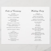 Elegante klassieke zwarte witte formele trouwprogr (Achterkant)