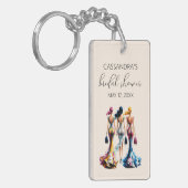 Elegante kledingkleding Bruidsdouche Sleutelhanger (Voorkant Links)