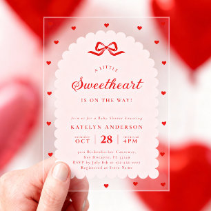 Elegante Kleine Liefje Baby Shower Acryl Uitnodigingen