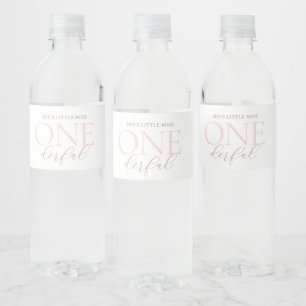 Elegante kleine Miss Onederful 1e Verjaardag Waterfles Etiket