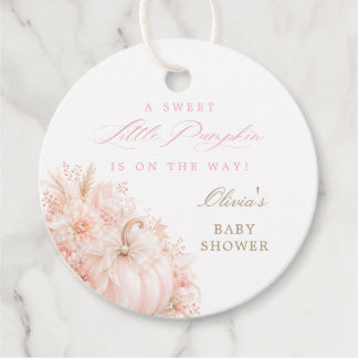 Elegante Kleine Pompoen Strik Baby Shower Bedankjes Labels