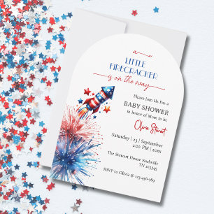 Elegante kleine vuurwerk 4 juli Baby shower Kaart