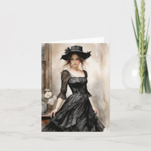 Elegante kleine zwarte jurk  LBD-stijl Kaart
