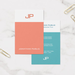 Elegante Kleuren Trendy Design Modern Monogram Visitekaartje