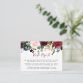 Elegante Kleurrijke Bloem Bruiloft Recept Verzoek  Informatiekaartje (Staand voorkant)