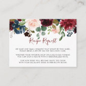 Elegante Kleurrijke Bloem Bruiloft Recept Verzoek  Informatiekaartje (Voorkant)