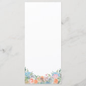 Elegante kleurrijke bloemblaadjes Border Bruiloft Menu (Achterkant)