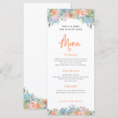 Elegante kleurrijke bloemblaadjes Border Bruiloft Menu (Voorkant / Achterkant)