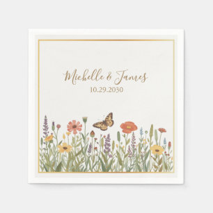 Elegante Kleurrijke Bloemrijke Boho Wilde Bloem Br Servet