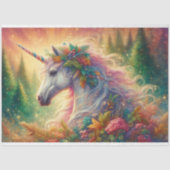 Elegante Kleurrijke Eenhoorn Portret Decoupage Tissuepapier (Voorkant)