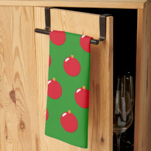 Elegante kleurrijke feestelijke winter kerstbal theedoek