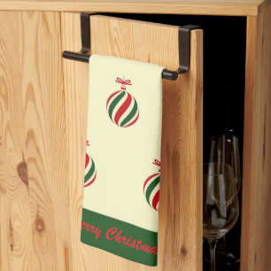 Elegante kleurrijke feestelijke winter kerstbal theedoek