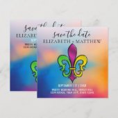 Elegante Kleurrijke Fleur De Lis Ontwerp Kaart (Voorkant / Achterkant)