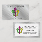 Elegante Kleurrijke Fleur de Lis Ontwerp Visitekaa Visitekaartje (Voorkant / Achterkant)