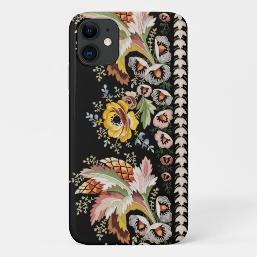 Elegante Kleurrijke  Geborduurde Bloemen Case-Mate iPhone Case (Achterkant)