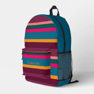 Elegante kleurrijke gestreepte Print Cut Sew Bag Bedrukte Rugzak