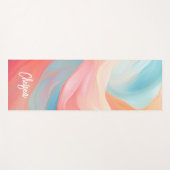Elegante kleurrijke golven kalligrafie scriptnaam yogamat (Voorkant (horizontaal))