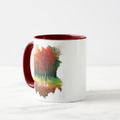 Elegante kleurrijke herfstbos Waterverf monogram Mok (Voorkant links)